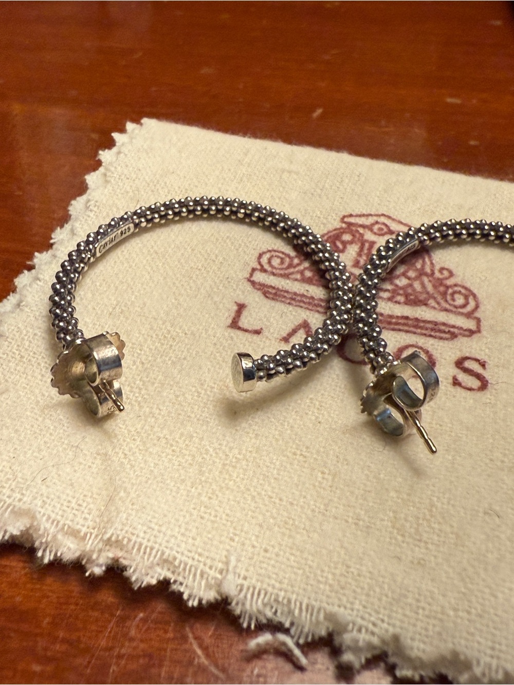LAGOS Caviar Sterling Silver Bead-Textured Hoop Earrings